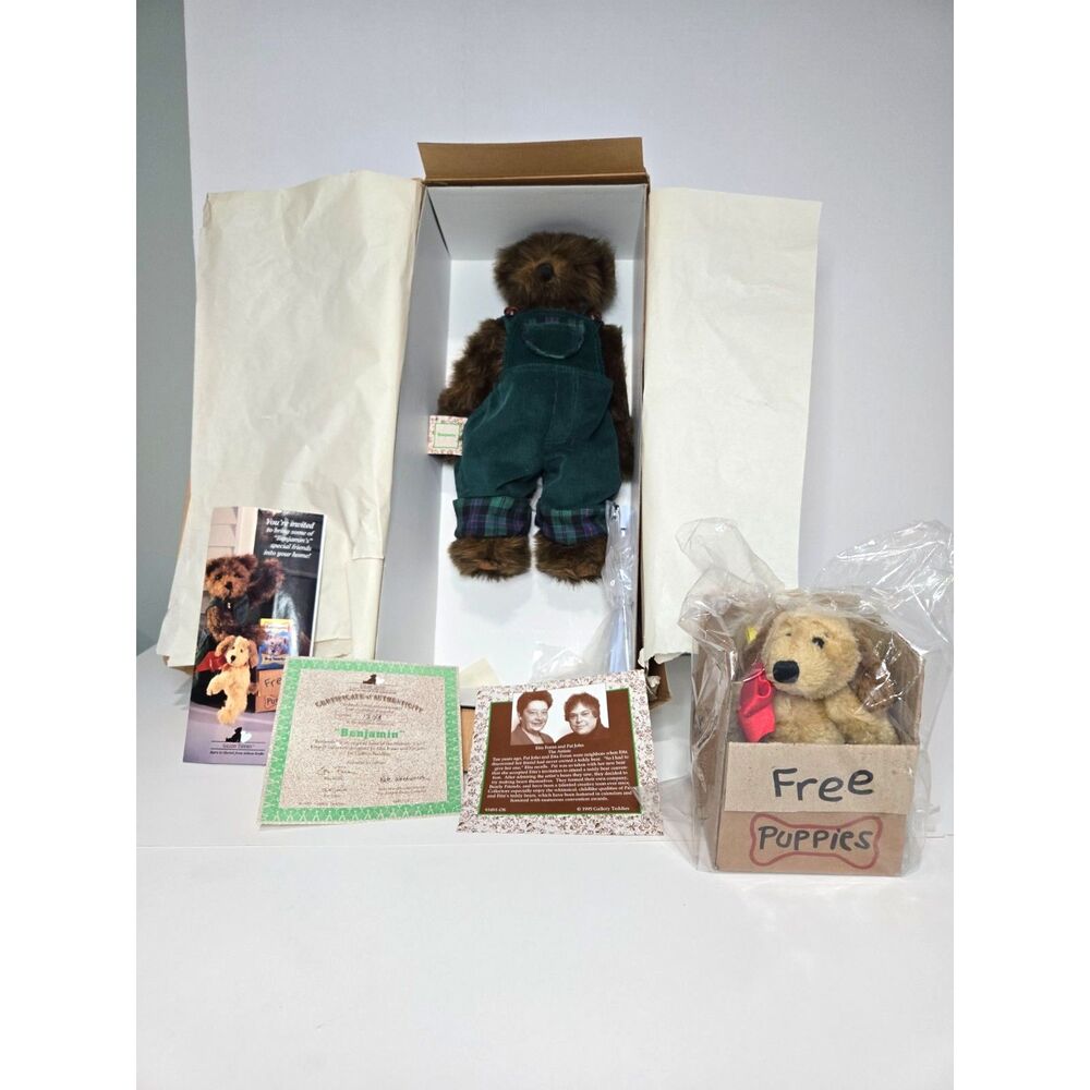 Vintage 1995 Ashton Drake Gallery Teddies Benjamin Plush Bear | Free Puppies